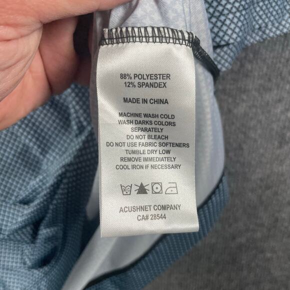 FootJoy Golf Polo Shirt Men's Large Blue Geometric Allover Outdoors Stretch - Picture 8 of 11